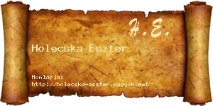 Holecska Eszter névjegykártya
